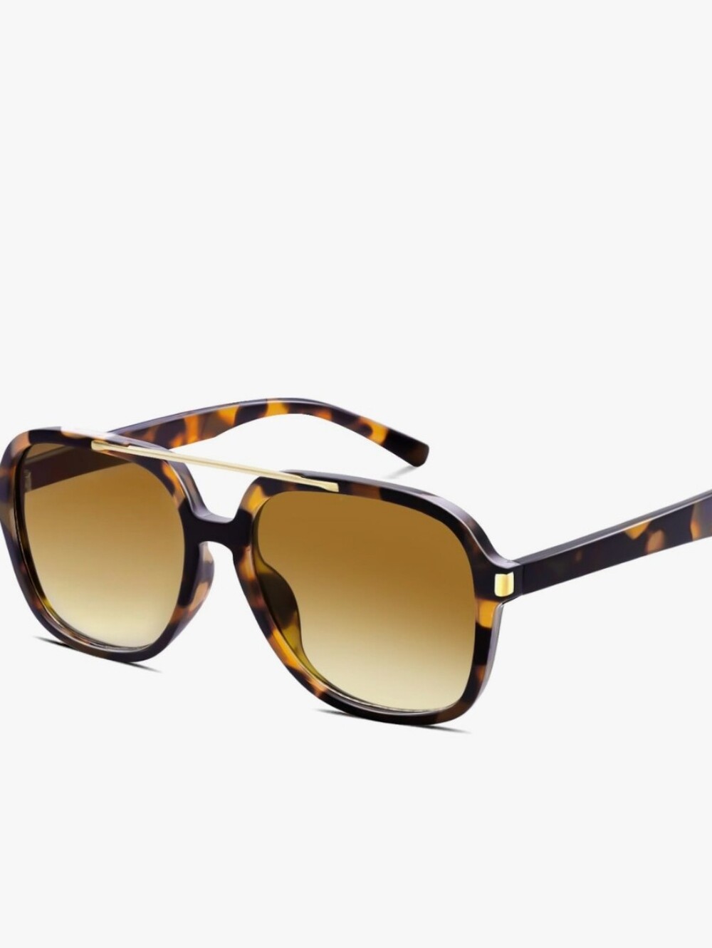 Tortoiseshell Oversized Square Sunglasses with Brown Gradient Lenses
